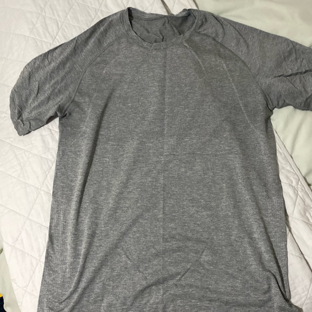 Silver, Lululemon size large workout shirt, sweat resistant